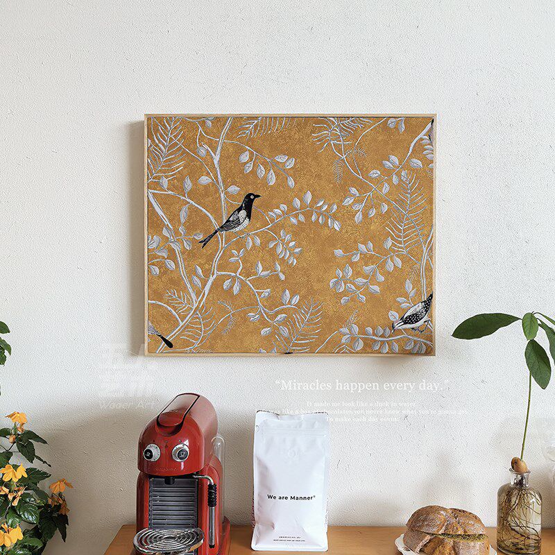 《花鸟册》原木风电表箱装饰画奶油配电箱L遮挡挂画地暖分水器盖,淘宝优惠券,粉丝福利购,淘宝优惠卷