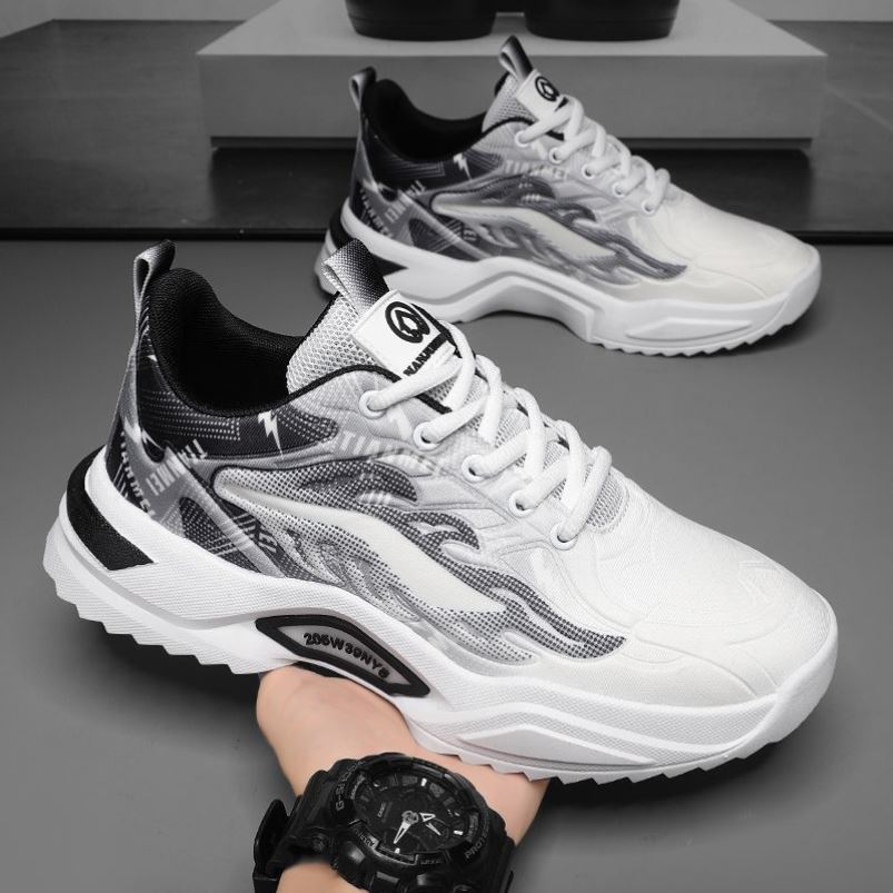 2025秋冬男鞋新款学生运动休闲青少年网面老爹百搭潮鞋透气鞋子男 - 图2