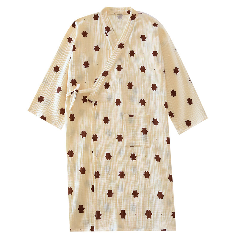 睡袍情侣睡衣女春秋款纯棉宽松大码全棉家居服秋季男和服睡裙日式,淘宝优惠券,粉丝福利购,淘宝优惠卷