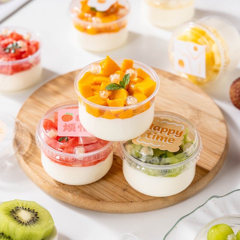 布丁杯一次性双皮奶专用碗果冻酸奶杯子塑料冰淇淋甜品打包盒商用,淘宝优惠券,粉丝福利购,淘宝优惠卷