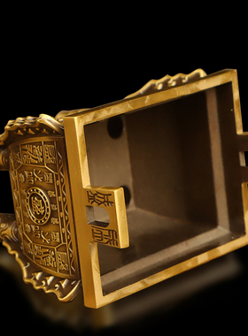 纯铜鼎盛千秋四足方鼎双龙盛字鼎商铺家居玄关桌面装饰聚财鼎摆件