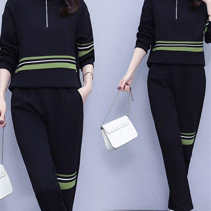 一整套休闲时尚套装女春秋洋气宽松设计感长袖卫衣上衣裤子两件套,淘宝优惠券,粉丝福利购,淘宝优惠卷