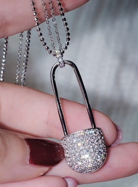 包邮韩国进口欧美别针女锆石项链