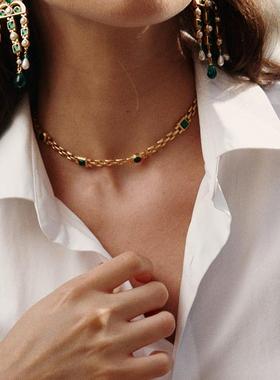 【女神礼物】RC Retro Chic意大利复古首饰 拜占庭绿色琉璃项链