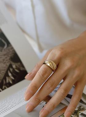 【谷爱凌同款】RC Retro Chic意大利复古时尚首饰 小水滴纹理戒指