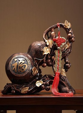 创意葫芦新中式摆件储钱罐家居客厅玄关电视柜装饰品招财乔迁送礼