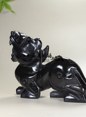 天然黑墨玉动物貔貅桌面摆件现代客厅简约摆放朋友祝福礼物工艺品