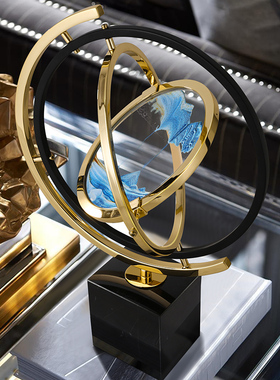 流沙画沙漏摆件现代轻奢创意办公室桌书K房客厅酒柜装饰品乔迁礼