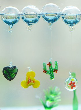 鱼缸漂浮摆件饰品悬浮卡通玻璃浮球泡鱼海马鲸鱼螃蟹海豚花朵乌龟