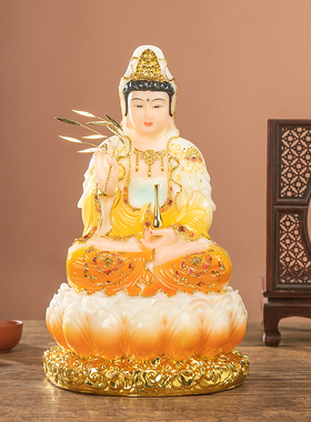 汉白玉彩绘观音佛像地藏菩萨释迦摩尼佛祖弥勒佛家用供奉四圣摆件