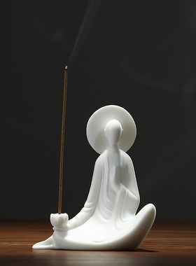 创意陶瓷人物摆件中式客厅书房办公室桌面装饰摆设品公司开业礼品