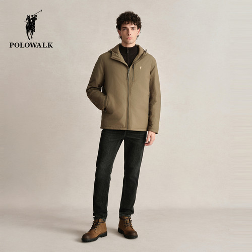 POLOWALK男式连帽羽绒服2025冬季新品轻盈保暖90鸭绒连帽羽绒外套 - 图3