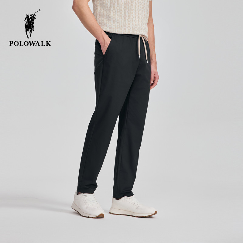 POLOWALK男式休闲裤2025秋夏裤新品松紧腰显瘦直筒裤轻薄男款下装,淘宝优惠券,粉丝福利购,淘宝优惠卷