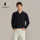 POLOWALK男式针织衫2025秋冬新品简约面丝绒假两件翻领内搭上衣