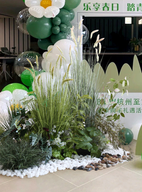 大型仿真芦苇造景装饰绿植景观服装餐厅J植物布置花艺仿生园景草