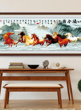 国风客厅背景墙自粘墙壁画鲁班尺