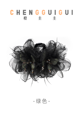 橙圭圭蝶羽彩坠轻奢百搭鲨鱼夹