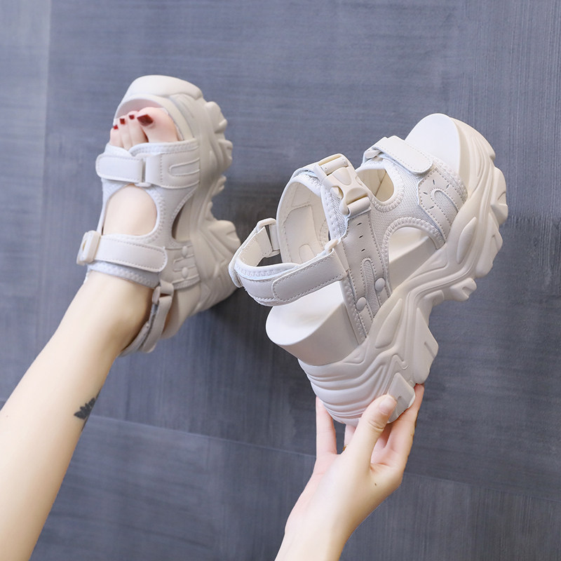 楔型凉鞋女202k3新款夏季高跟百搭仙女风时尚外穿厚底休闲沙滩鞋,淘宝优惠券,粉丝福利购,淘宝优惠卷