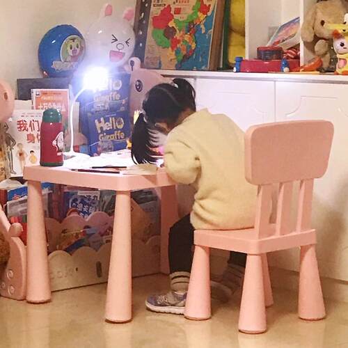 幼儿园儿童桌椅套装宝宝学习书桌A加厚简约可升降多功能塑料方桌 - 图2