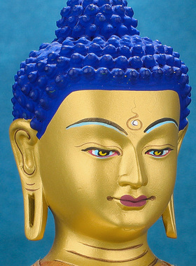 不动佛佛像摆件纯铜精工仿尼泊尔全鎏金雕花藏门祖巴不动如来佛像