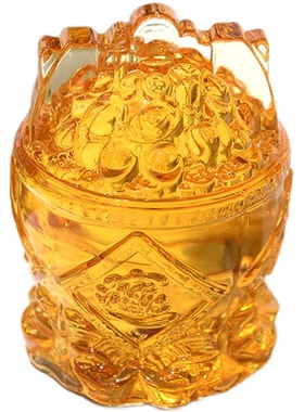 新款创意水晶一桶金摆件聚宝盆桶装饰摆设家居饰品元宝招财摆件