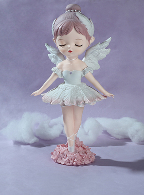 创意芭蕾女孩客厅桌面摆件少女心车摆贝拉蛋糕烘焙装饰品节日礼物