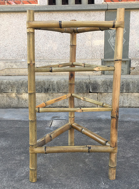 竹架子置物架竹编簸箕火锅架竹制品多层楠竹竹三脚架.菜架子天然