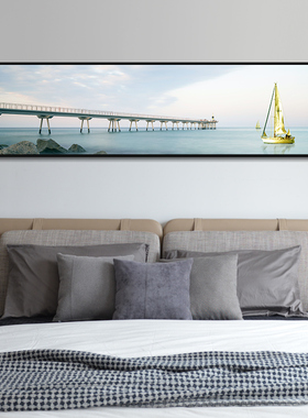 床头画卧室装饰画现代简r约客厅挂画房间大海风景酒店壁画主卧墙