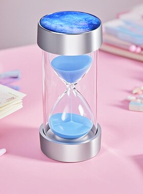 电镀星空沙漏计时器防摔少儿时间30分钟一O小时流沙瓶桌面摆件