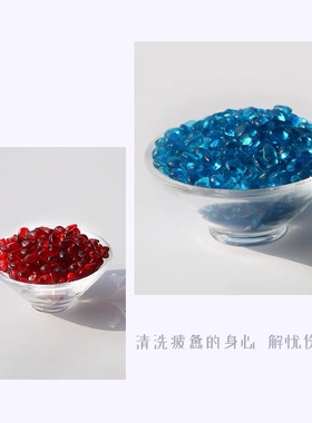 天然水晶碎石红色绿色蓝色黄色曜石安德鲁光工水晶碎石颗粒