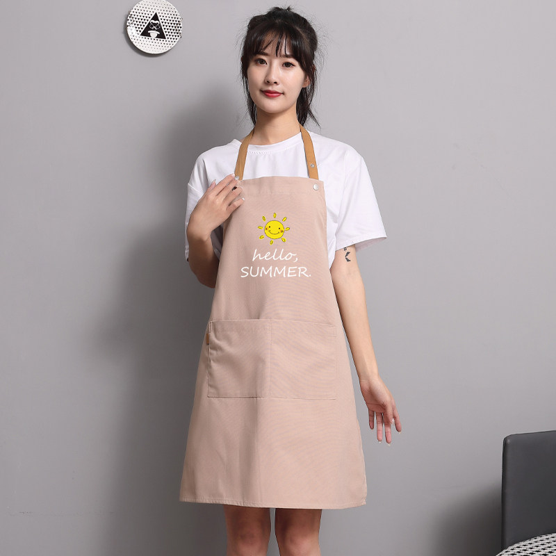 围裙定制logo印字夏季透气厨房家用防水耐脏耐磨纯棉时尚女工作服,淘宝优惠券,粉丝福利购,淘宝优惠卷