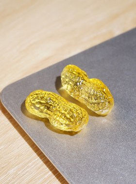 好柿花生玻璃小摆件柿子造型喜庆好意头装饰桌面工艺品小礼物