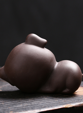 紫砂情侣猪家居装饰桌面摆件手工客厅办公室玄关摆设精品茶宠茶玩