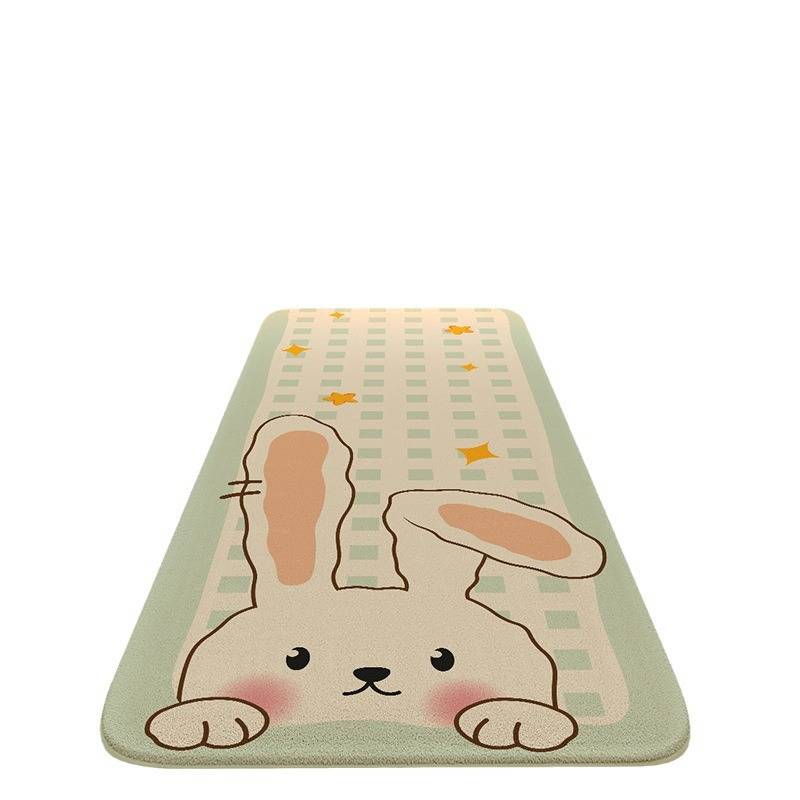 Cartoon animal imitation cashmere carpet cloakroom non-slip wear-resistant blanket can sit and lie on bedside blanket bedroom bedside blanket