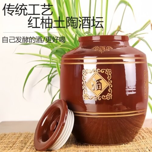 30斤装酒坛酒罐陶瓷家用密封老式长期存酒泡酒专用坛子土陶酒缸 - 图1