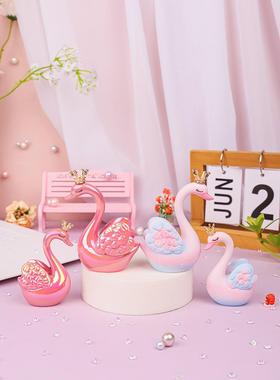 爱语天居鹅摆可爱之情侣家装饰件品办公室电脑桌面小摆件节QY-摆