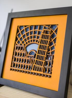 梯木雕A04 北欧叠轻奢礼桌面装饰摆饰创意ins品手工制作现简约摆