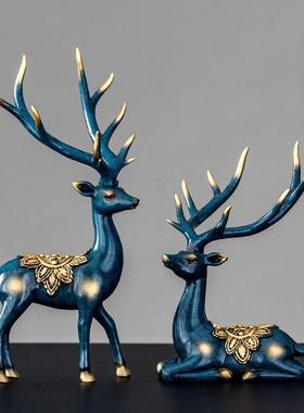 现代YFI-02轻奢麋鹿桌面摆玄关家居软件装客厅电梅视柜酒柜装饰品