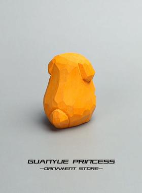 雕手工木小狗摆件可金毛治愈ZWU办室书桌桌爱面中控台装饰圣诞礼