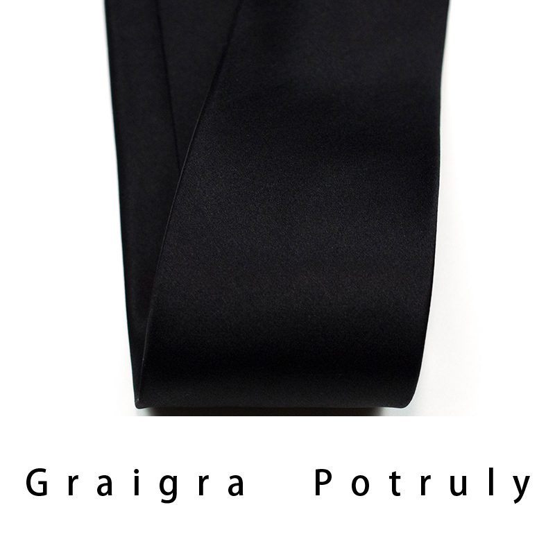 意大利黑色真丝领带男正装商务缎面复古纯手工8.5公分桑蚕丝纯色 - 图2