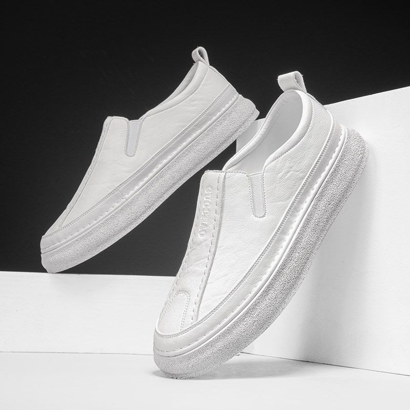 男鞋2024新款潮流懒人休闲皮鞋豆豆鞋一脚蹬O板鞋春夏季开车小白,淘宝优惠券,粉丝福利购,淘宝优惠卷