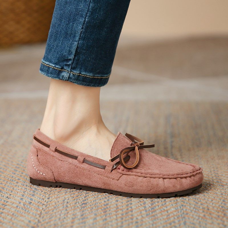 网红爆款豆豆鞋女2025新款春秋B百搭平底单鞋一脚蹬懒人孕妇妈妈,淘宝优惠券,粉丝福利购,淘宝优惠卷