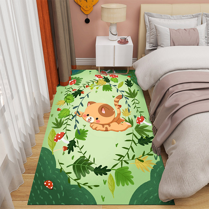 儿童卧室地毯卡通小地垫夏季可爱少女大面积垫子床前床边毯家用,淘宝优惠券,粉丝福利购,淘宝优惠卷