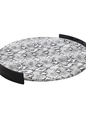 木质皮革金属托盘北欧创意家居客厅桌面餐桌玄关首饰珠宝收纳摆件