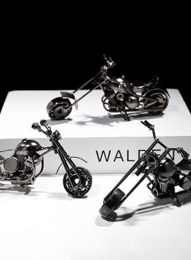 复古创意简约摩托车小摆件客厅书桌面家居玄关电视酒柜装饰品摆设