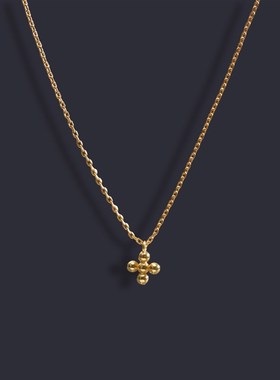 日韩珍珠项链女小众柔美简约小巧通勤十字架吊坠气质款项链锁骨链