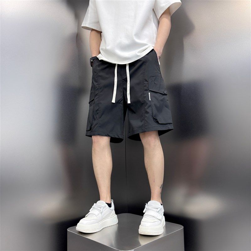 夏季薄款凉感速干短裤宽松工装大口袋五分裤男美式休闲户外沙滩裤,淘宝优惠券,粉丝福利购,淘宝优惠卷