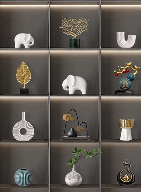 简约现代轻奢高端大气客厅电视柜摆件家居创意装饰品酒柜玄关摆放