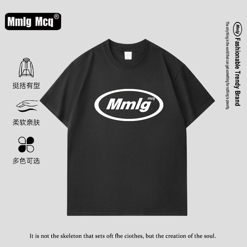 MMLG MCQ2026年新款韩系logo装饰个性短袖潮酷百搭情侣同款