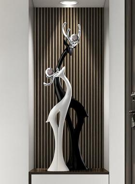 高级感轻奢客厅电视柜旁大型落地摆件入户玄关装饰品乔迁新居礼物